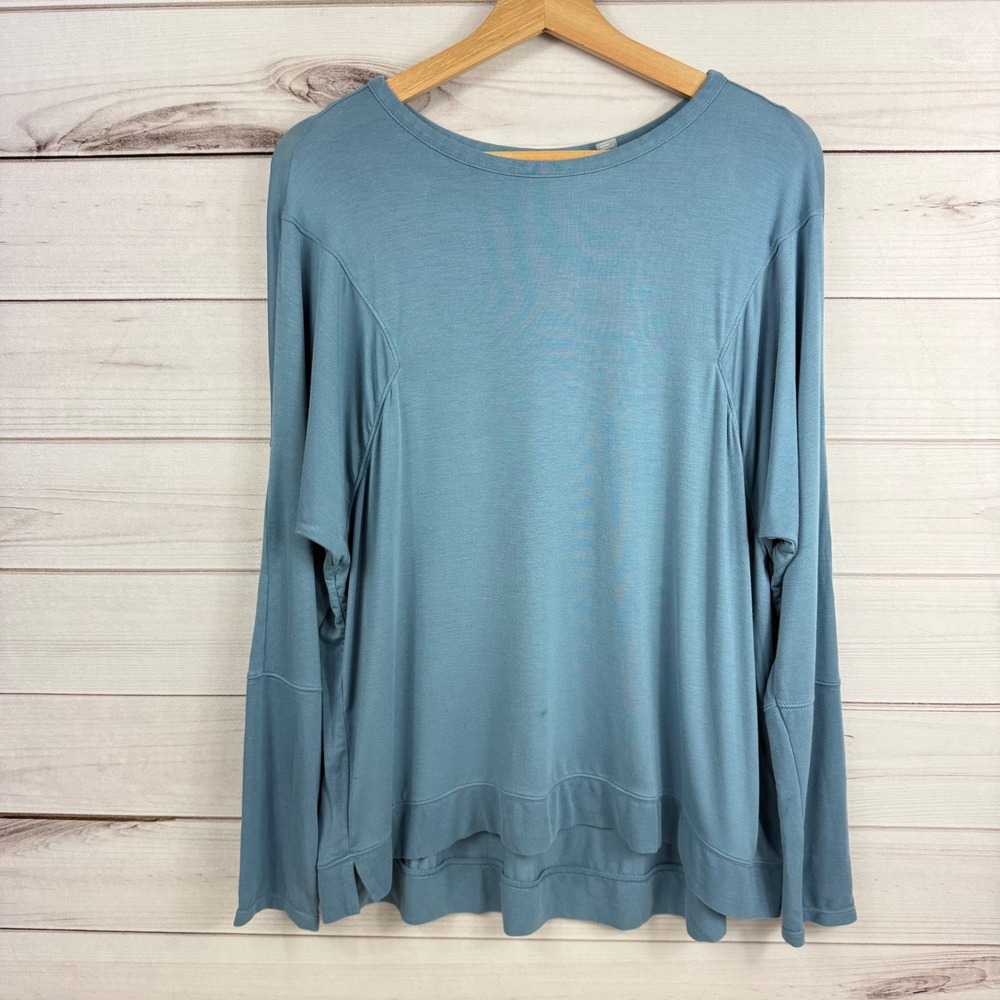Zella Long Sleeve Active Top Women's Blue Size M Athletic Wear FLAW